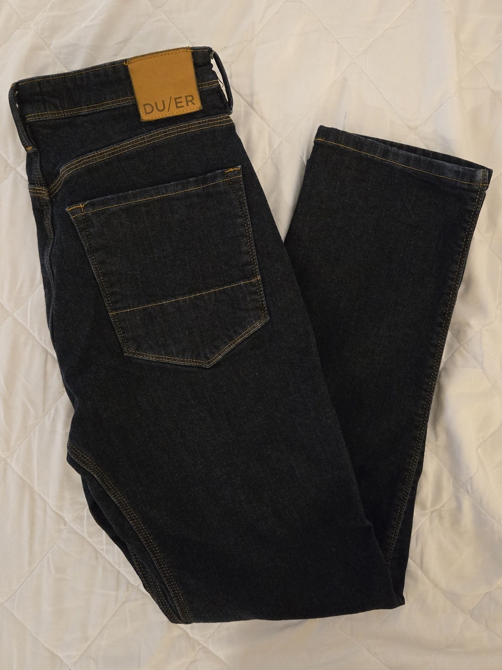 DUER Fireside Fleece Lined Jeans for Winter in Dark Indigo - 36×32